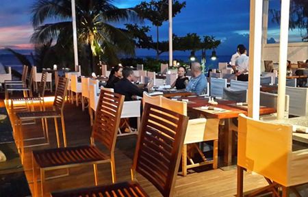 The venue was their Beach Club deck out over the beach.