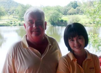 Alun Webber (left) with friend.