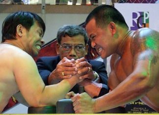Local strongmen will be on show this weekend at the Pattaya International Arm Wrestling Championships.