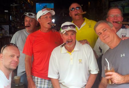 Smokin’ Jay Burns back at The Golf Club, with a few fans.