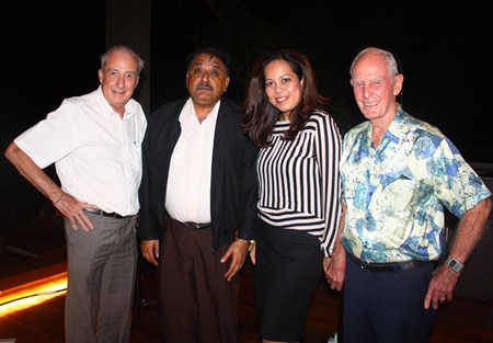 (L to R) Dr. Iain Corness, Peter Malhotra, MD of Pattaya Mail Media Group, Papakan Saguansap, Spa Manager at the Tea Tree Spa, Holiday Inn and Richard Smith.