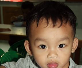 A nutritious breakfast awaits the toddlers at the Father Ray Day Care Center.