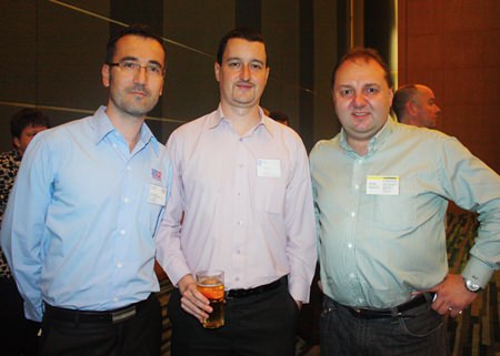 (L to R) Florent Parisot, Operations Manager of EuroKera (Thailand) Limited, Damien Kerneis, Key Account Manager of Geodis Wilson Thai Ltd., and Ralf Alber, MD of Guehring (Thailand) Co., Ltd.