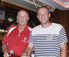 Sunday’s winner Ulrik Sinding (right) with Golf Manager Colin.