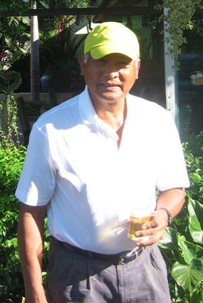 Thursday runner up Joel Flor with refreshment.