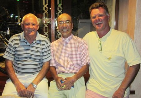 Tony Robbins (left), winner of the KPK voucher at Green Valley, with Mashi and Colin.