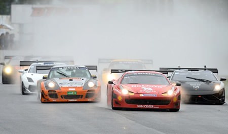 Nattavude Charoensukhawatana in his Toyota leads the Super Series Class 2 race at Bira Circuit on Saturday, Oct. 5.