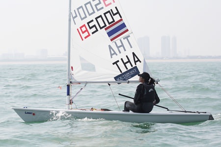 Bam sails at the Laser Radial Women’s Worlds in China.