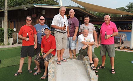John Scarlett (far right) with the rest of the boys on the Outback’s Swilken Bridge.