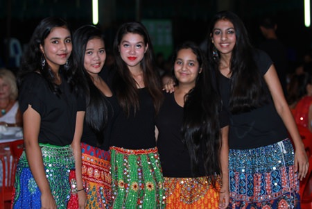 Secondary girls danced in traditional Indian costumes.