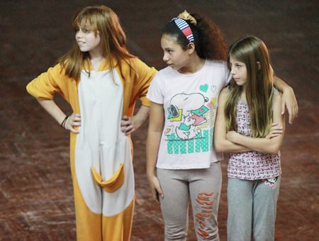 What you looking at? Year 7 GIS girls give some attitude.