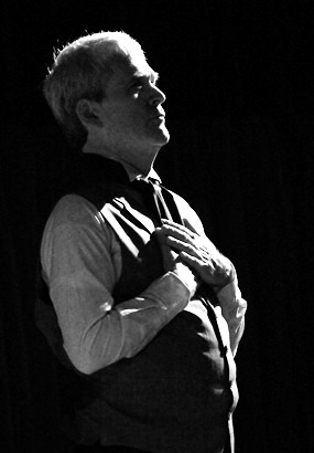 Daniel Foley in the role of Frederick Treves answers the eager questions from the Regents students.