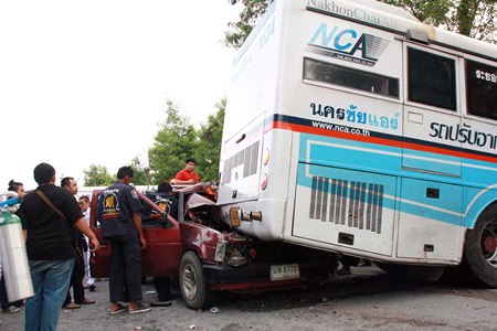 The occupants of this vehicle were lucky to survive with only relatively minor facial wounds.