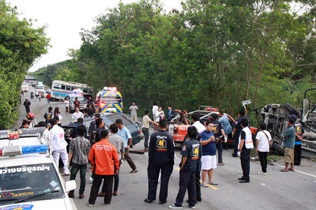 The deadly accident caused major chaos on Route 331 in Huay Yai.