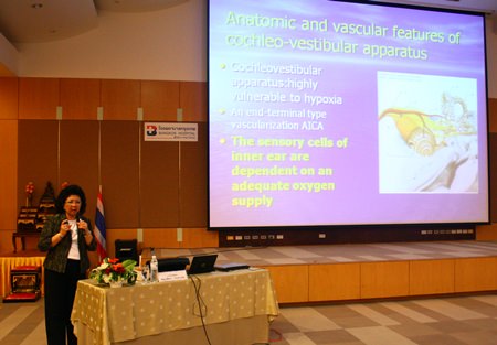 Dr. Suchitra Prasansuk (left), Director of Hearing Speech Balance Tinnitus Center and Ear Nose Throat Center at BHP.