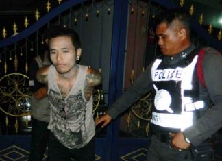 Police arrest Narong Pimkaw who didn’t know that Apple phones have built in tracking software.