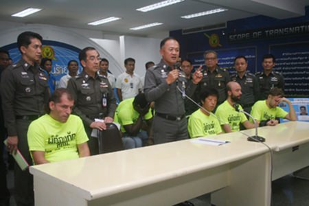 Police announce the arrest of several international fugitives captured in Pattaya and Bangkok.