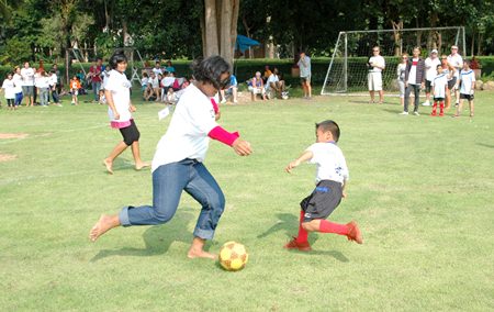 The 5 a side football games were great fun for the children.