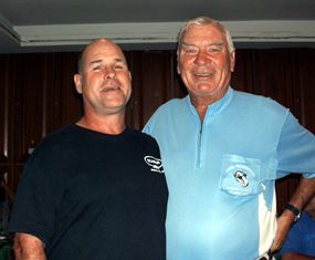 Dave Driscoll (left) with Peter Henshaw.