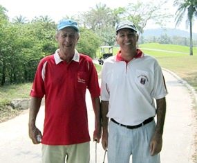October ‘Golfer of the Month’ Geoff Parker (left) with Geoff 2.