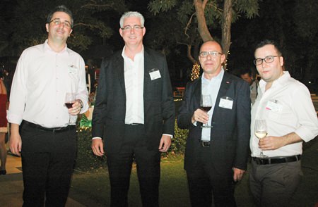 (L to R) Fabien Legouic, Brendan Daly, GM of Amari Orchid Pattaya, Rob Scarr, Business Development Manager-Thailand for Securitas (Thailand) Co., Ltd.; and Fernamdo Iturbe.
