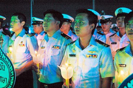 Naval school cadets take part in the ceremony.