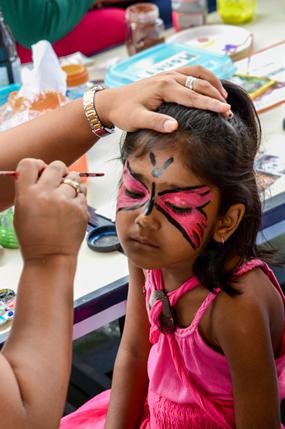 Face painting was popular at the GIS Christmas Fun Day.
