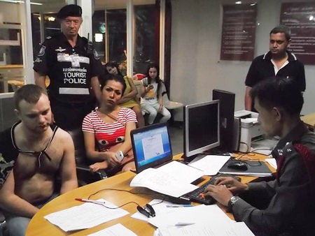 Vladimir Bodrov (seated left) smacked Thirayut Thongphiromsanti (seated right) in the nose when he found out the latter wasn’t what he/she appeared to be.