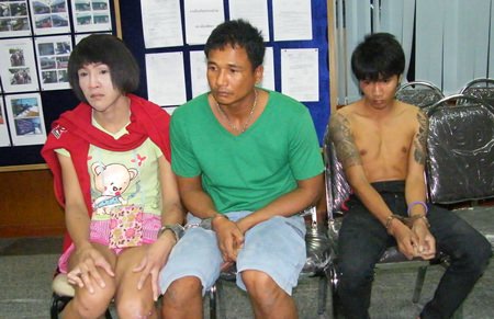 Pornchai Khongsri, Thamsak Nunoi, and Prempreedi Praphitthang were arrested on drugs charges.