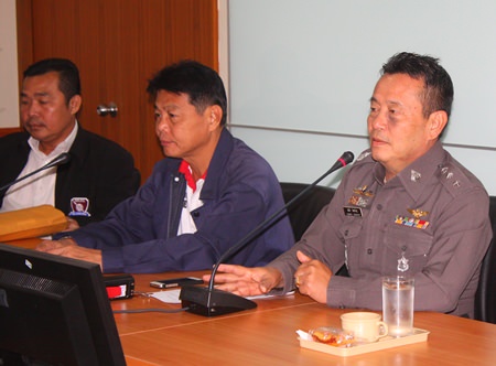 Nongprue Station Superintendent Col. Somnuk Changate (right) says police are stepping up security for the New Year holiday.