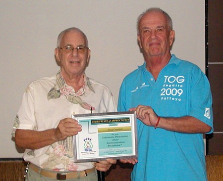 MC Richard Silverberg presented Doug with a Certificate of Appreciation for his very informative presentation.