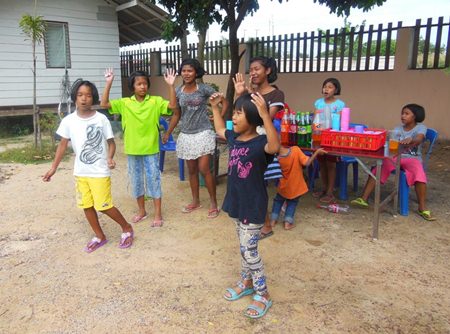 Girls practising to be cheerleaders?