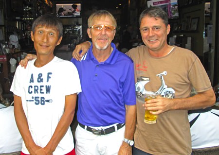 Kenny Aihara with ‘Wild’ Bill Eyles and Mark Wood.