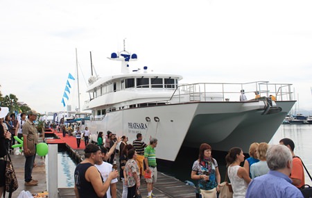 The 115-foot Phatsara, presented by Northrop and Johnson, was the largest yacht in the 2013 Ocean Marina Pattaya Boat Show.