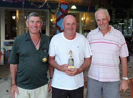 Steve Mann (centre), winner of the monthly medal, with runner-up David Davies (right) and third placed Tim Knight.