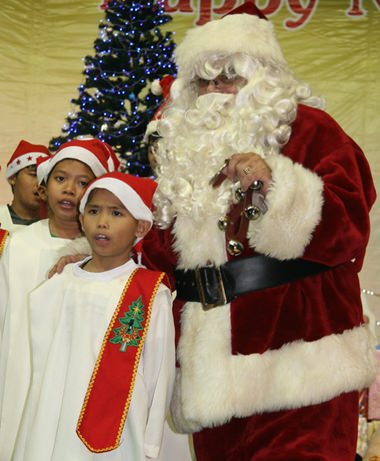 Santa was in fine voice as he joined the choir.