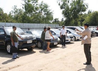 Police recovered 28 stolen cars from a field in East Pattaya.