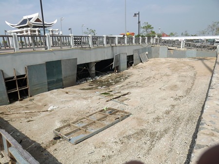 Wood used during the Loy Krathong festival in Naklua is causing a hazard long past its use by date.