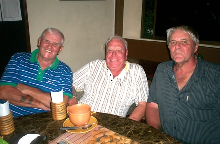 Geoff Hart (left), KPK voucher medal winner, with Reg and Peter in jovial mood.
