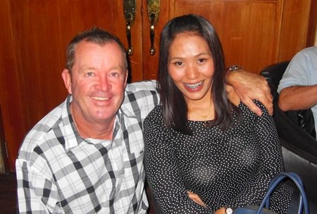 A Flight winner - Kevin Waycott (left) with friend.