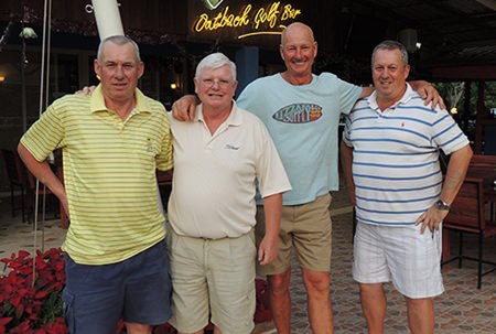In the prizes on Wednesday (from the left): John Fitzgerald, John White, ‘Chopper’ and Steve Reece.