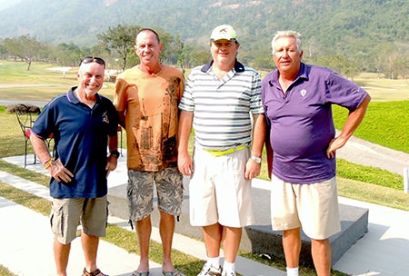 (From left): Sugar Ray Handford, Paul Bourke, Guy Brennan and Chris Thompson at Royal Hills Golf Resort.