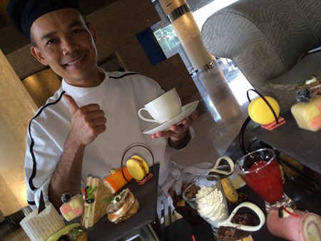 Executive Pastry Chef Paiboon Poonsuk shows off his unique creations.