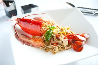 Canadian lobster at Acqua Italian restaurant.
