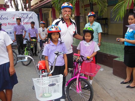 Rick with two of the younger recipients.