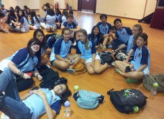 The group relaxing before the next workshop.