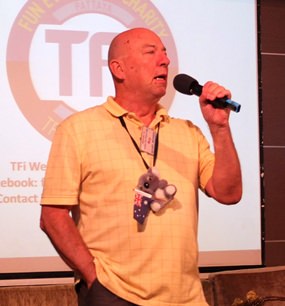 Board member Roy Albiston opens the 26th of January meeting of Pattaya City Expats Club by inviting new members and guests to introduce themselves. Note flag waving Koala celebrating Australia Day!