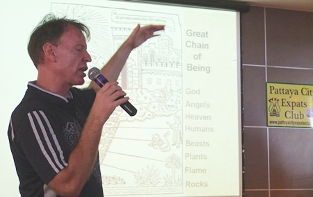 Member Ren Lexander spoke at Pattaya City Expats Club meeting on Sunday, February 9, on the topic “Legacy: Shaping Individuals and Civilisations.”