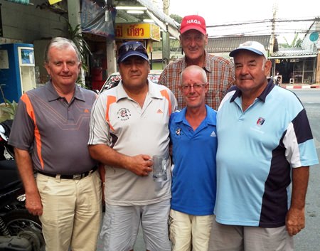 Colm Mullen, Bob Akapita, Shane Young, Mike Gosden & Alan Sanders (standing rear).