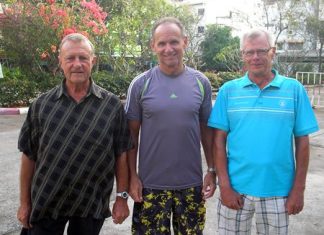 Wichai records back to back wins (L to R): Howard Stanley, Randy Flello and Matti Pihlajisto.